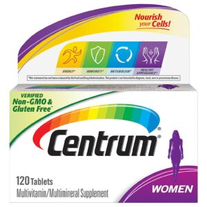 Centrum Multivitamins for Women, Multivitamin/Multimineral Supplement with Iron, Vitamins D3, B and Antioxidants – 120 Count